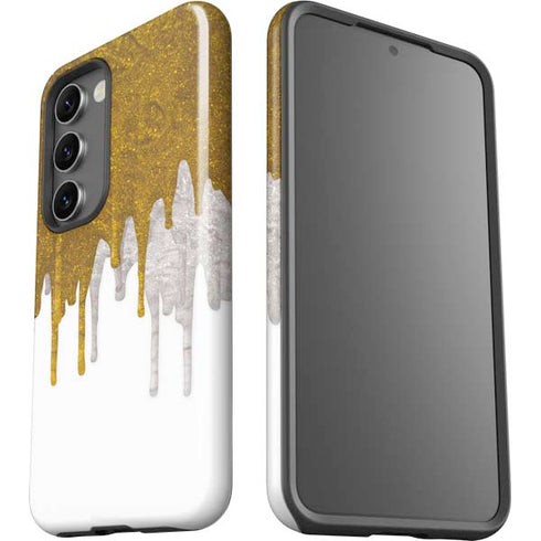 Paint Splatter Gold Galaxy S23 Pro Case