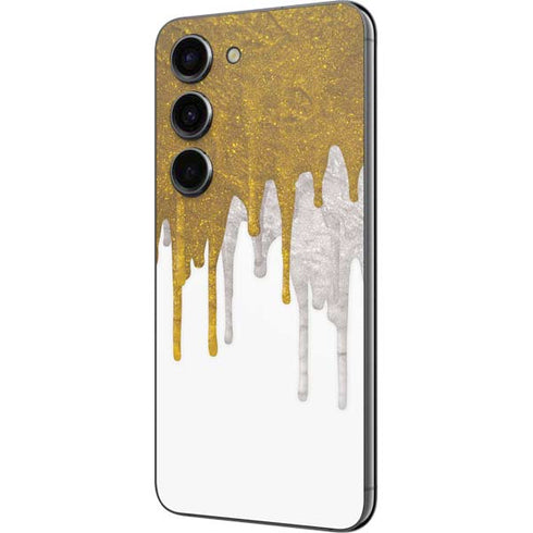 Paint Splatter Gold Galaxy S23 Skin