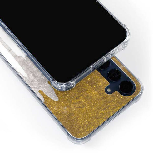 Paint Splatter Gold Galaxy S24 Clear Case