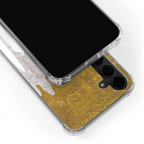 Paint Splatter Gold Galaxy S24 Plus Clear Case