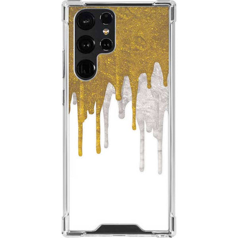 Paint Splatter Gold Galaxy S24 Ultra Clear Case