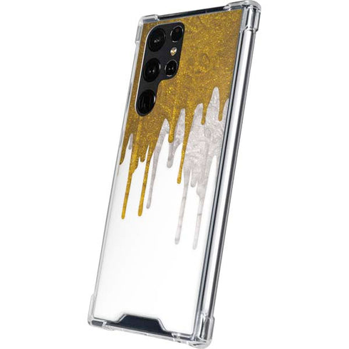 Paint Splatter Gold Galaxy S24 Ultra Clear Case