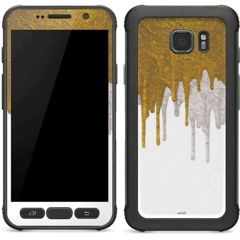 Paint Splatter Gold Galaxy S7 Active Skin