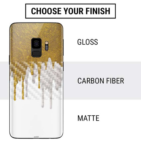 Paint Splatter Gold Galaxy S9 Skin