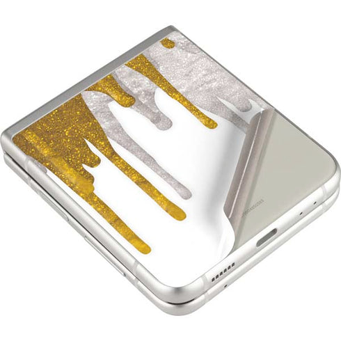 Paint Splatter Gold Galaxy Z Flip3 5G Skin