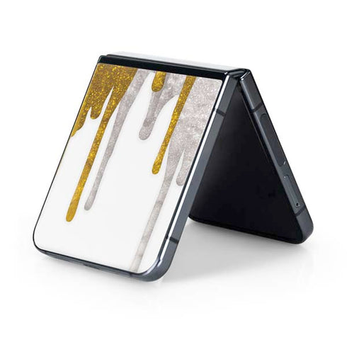 Paint Splatter Gold Galaxy Z Flip5 5G Skin