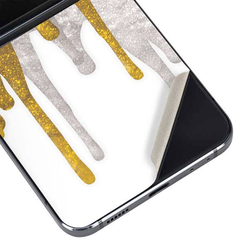 Paint Splatter Gold Galaxy Z Flip5 5G Skin