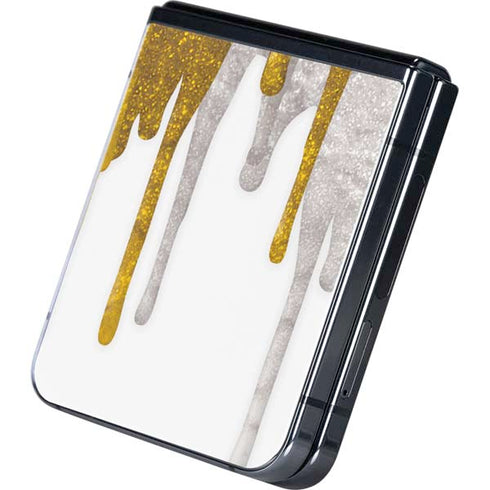 Paint Splatter Gold Galaxy Z Flip5 5G Skin