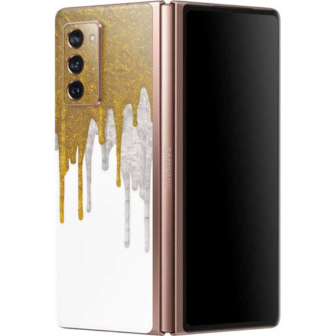 Paint Splatter Gold Galaxy Z Fold2 5G Skin