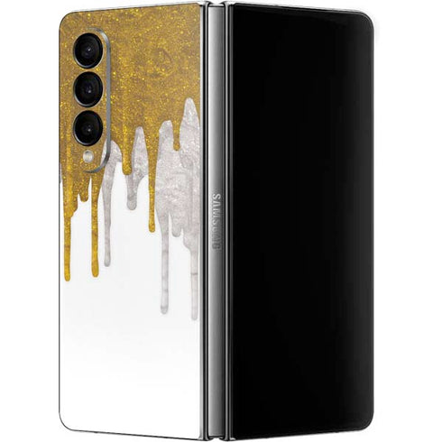 Paint Splatter Gold Galaxy Z Fold4 5G Skin