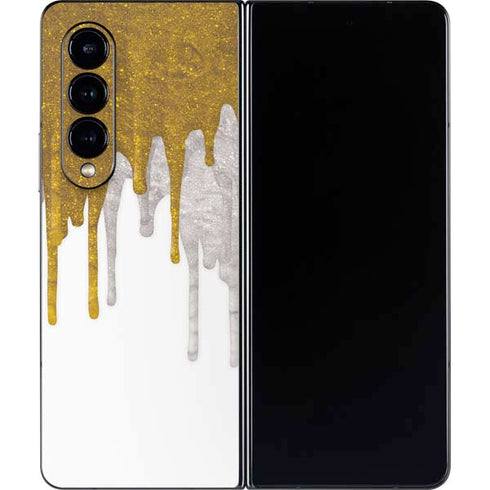 Paint Splatter Gold Galaxy Z Fold4 5G Skin