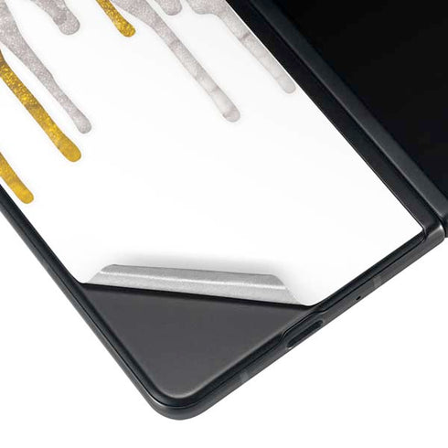 Paint Splatter Gold Galaxy Z Fold4 5G Skin