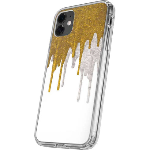 Paint Splatter Gold iPhone 11 Clear Case