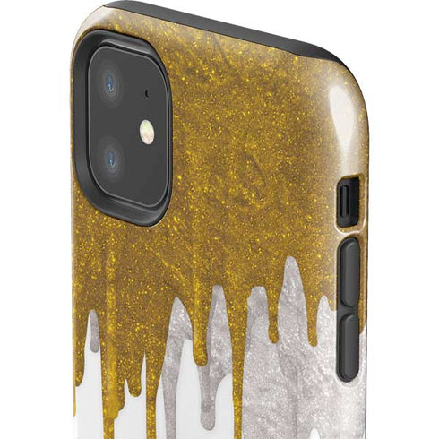 Paint Splatter Gold iPhone 11 Impact Case