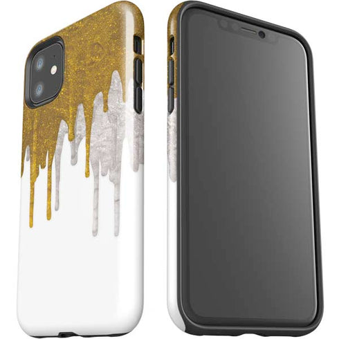 Paint Splatter Gold iPhone 11 Impact Case