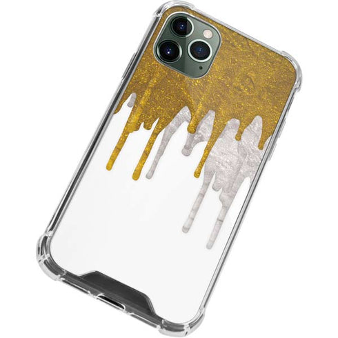 Paint Splatter Gold iPhone 11 Pro Max Clear Case