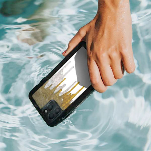 Paint Splatter Gold iPhone 11 Pro Max Waterproof Case