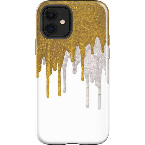 Paint Splatter Gold iPhone 12 Impact Case