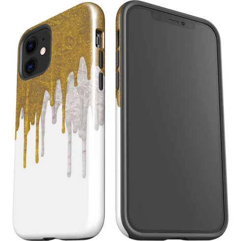 Paint Splatter Gold iPhone 12 Impact Case