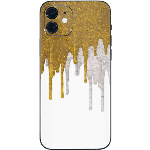 Paint Splatter Gold iPhone 12 Mini Skin