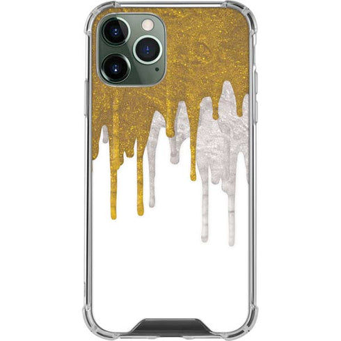 Paint Splatter Gold iPhone 12 Pro Clear Case