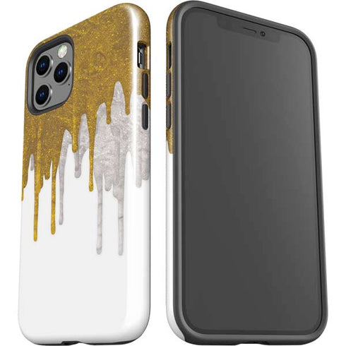 Paint Splatter Gold iPhone 12 Pro Impact Case