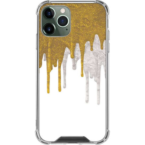 Paint Splatter Gold iPhone 12 Pro Max Clear Case