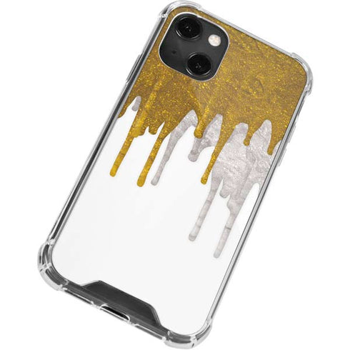 Paint Splatter Gold iPhone 13 Mini Clear Case