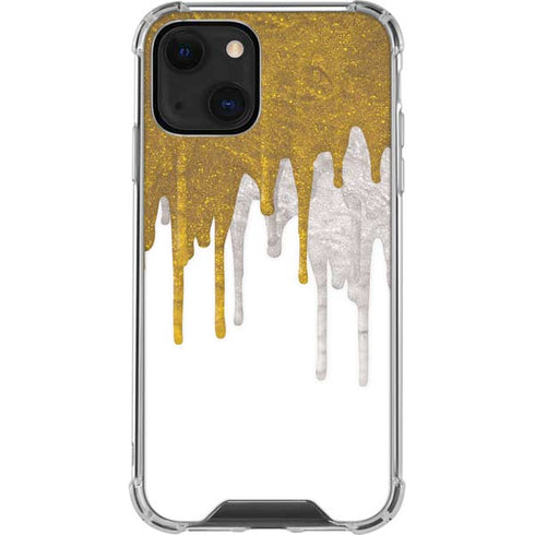 Paint Splatter Gold iPhone 14 Clear Case