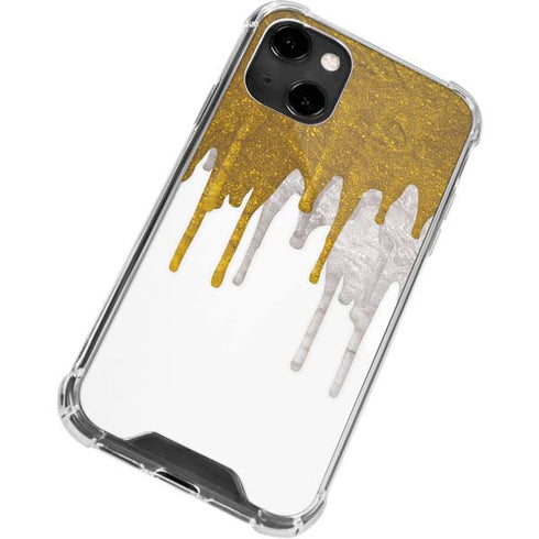 Paint Splatter Gold iPhone 14 Clear Case