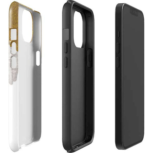 Paint Splatter Gold iPhone 15 Plus Impact Case