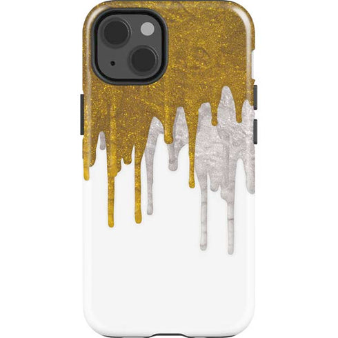 Paint Splatter Gold iPhone 15 Impact Case