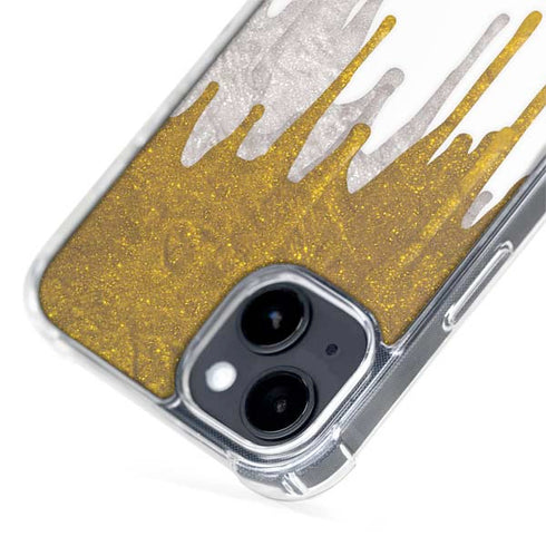 Paint Splatter Gold iPhone 15 Plus MagSafe Case