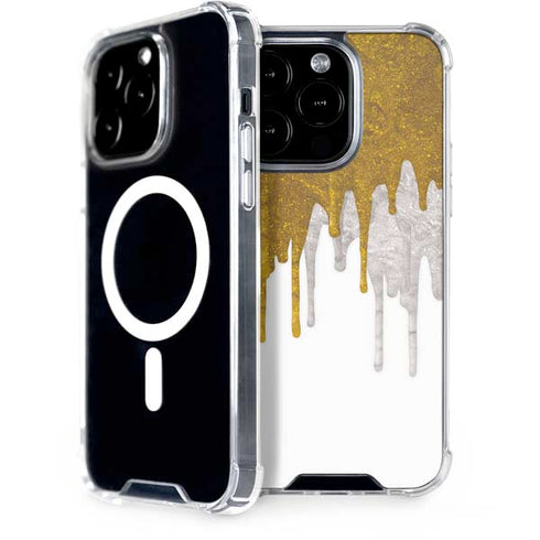 Paint Splatter Gold iPhone 15 Pro MagSafe Case