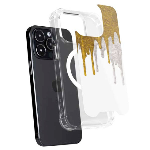 Paint Splatter Gold iPhone 14 Pro MagSafe Case