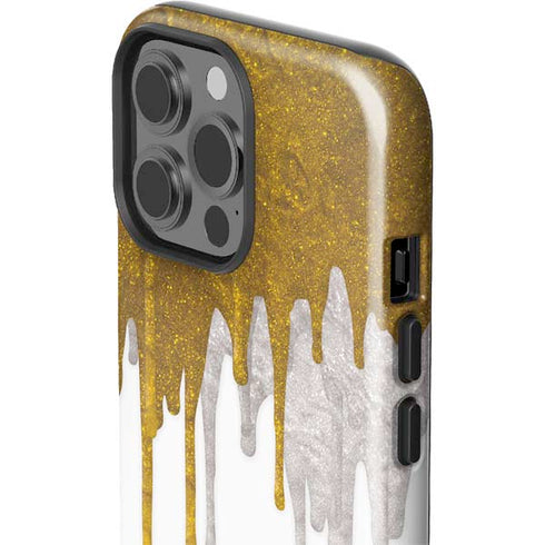 Paint Splatter Gold iPhone 15 Pro Max Impact Case