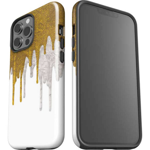 Paint Splatter Gold iPhone 15 Pro Max Impact Case