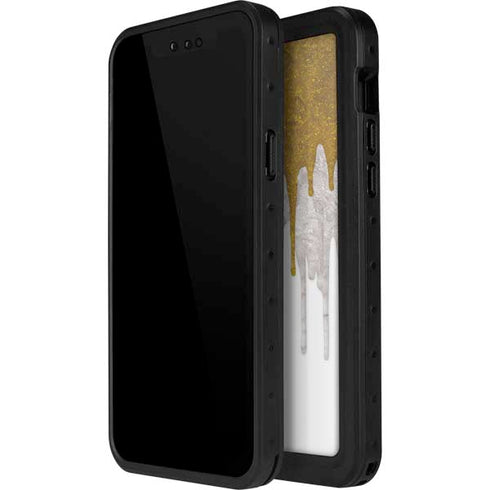 Paint Splatter Gold iPhone 14 Pro Max Waterproof Case