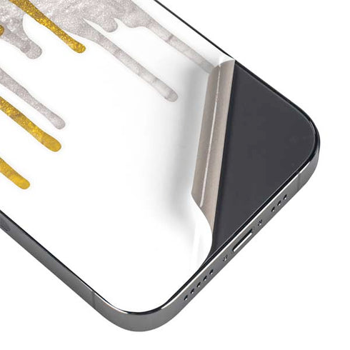 Paint Splatter Gold iPhone 14 Pro Skin