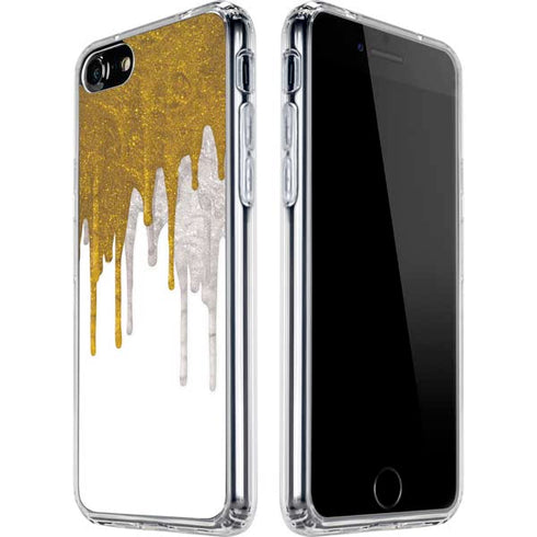 Paint Splatter Gold iPhone SE (2nd & 3rd Gen) Clear Case