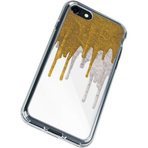 Paint Splatter Gold iPhone SE (2nd & 3rd Gen) Clear Case