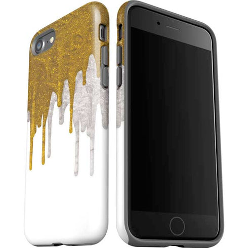 Paint Splatter Gold iPhone SE (2nd & 3rd Gen) Pro Case