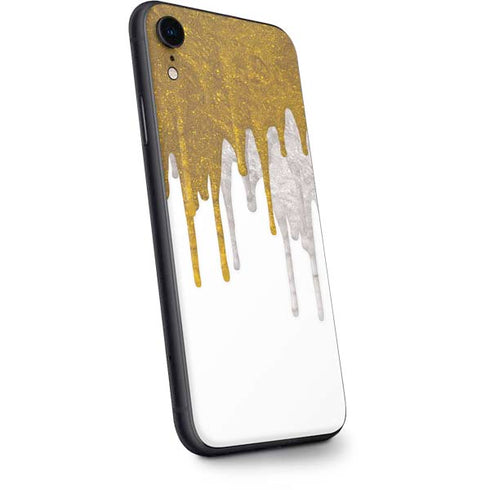 Paint Splatter Gold iPhone XR Skin