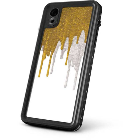 Paint Splatter Gold iPhone XR Waterproof Case