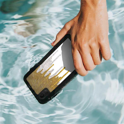 Paint Splatter Gold iPhone XR Waterproof Case
