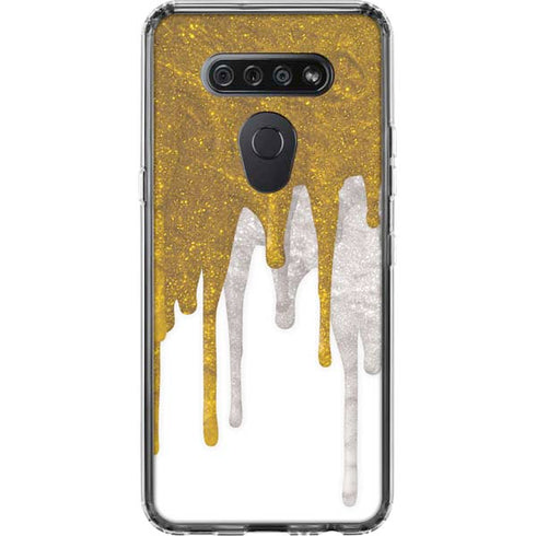 Paint Splatter Gold LG K51/Q51 Clear Case