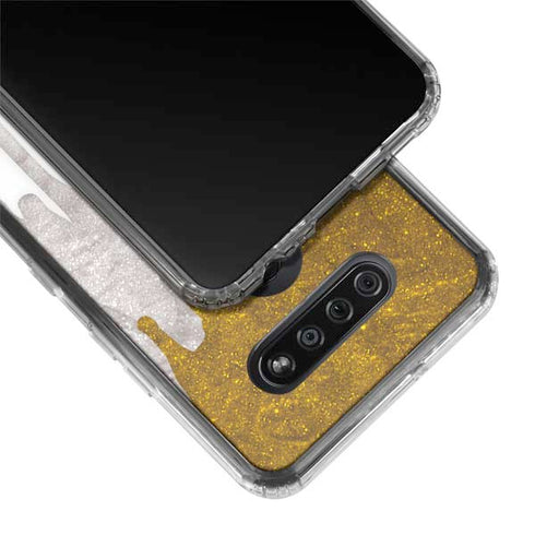 Paint Splatter Gold LG K51/Q51 Clear Case