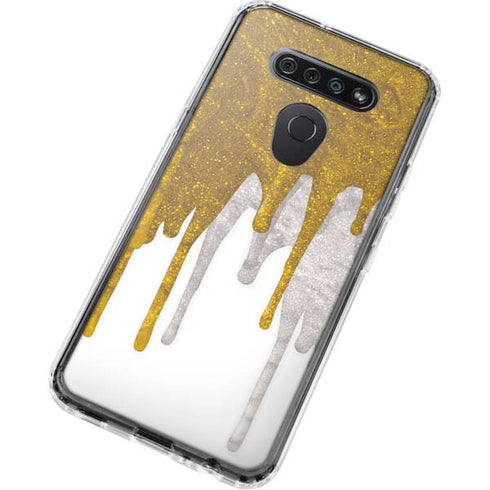 Paint Splatter Gold LG K51/Q51 Clear Case