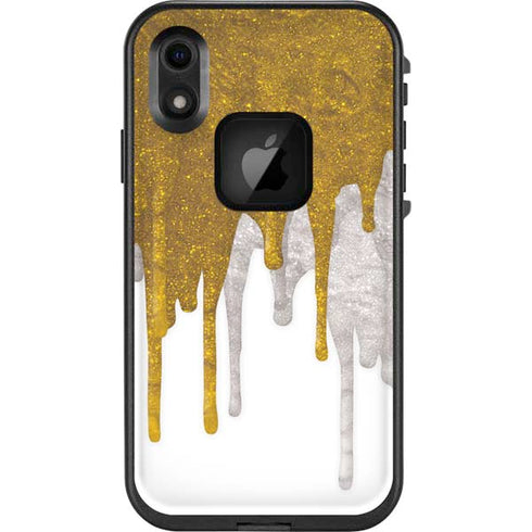 Paint Splatter Gold LifeProof Fre iPhone Skin