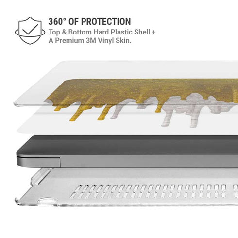 Paint Splatter Gold MacBook Pro 16in (2021-25) Case plus Skin